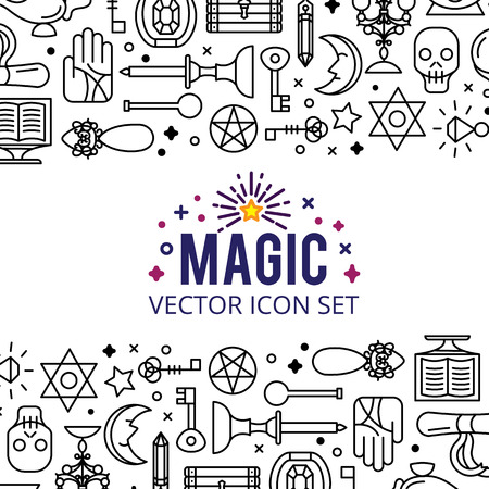 Vector illustration of magic icons. sparkle magic lights. mystery miracleのイラスト素材