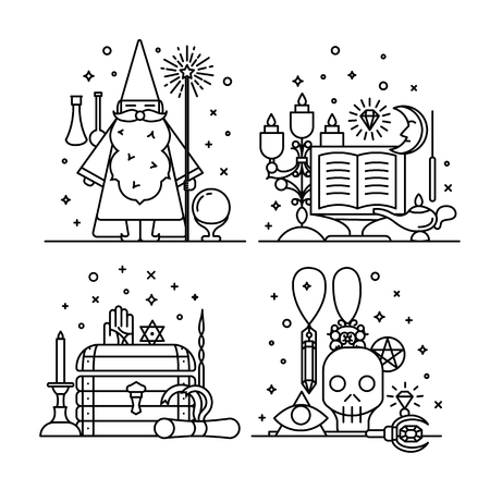 Magic illustration. sparkle magic lights. mystery miracleのイラスト素材