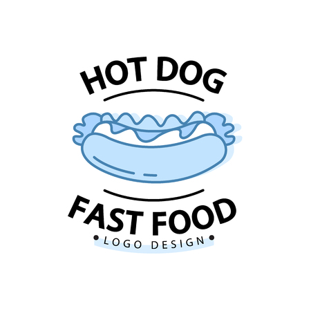 Linear Flat fast food badge, banner or logo emblem. Elements on the theme of the fast food business.のイラスト素材
