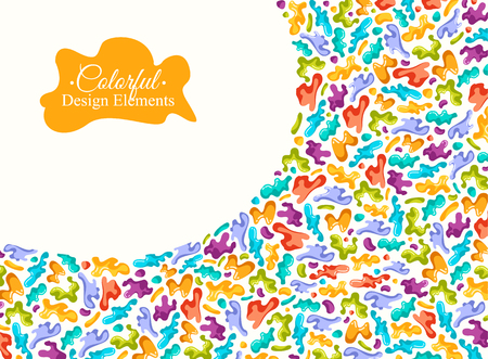 Background with colorful spots and sprays on a whiteのイラスト素材
