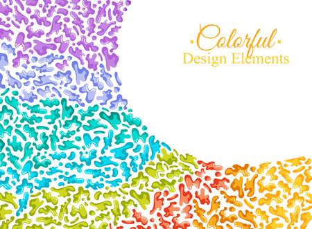 Background with colorful spots and sprays on a whiteのイラスト素材