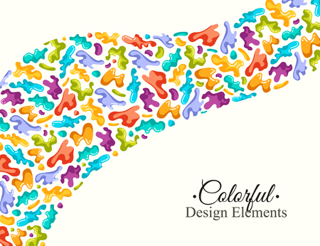 Background with colorful spots and sprays on a whiteのイラスト素材