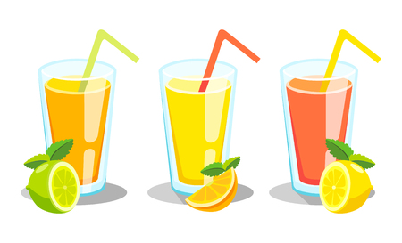 Lemon and lime lemonade vector background.のイラスト素材
