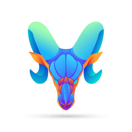goat head vector designのイラスト素材