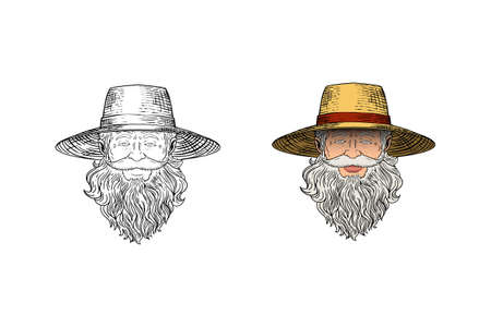 farmer head vector design illustrationのイラスト素材