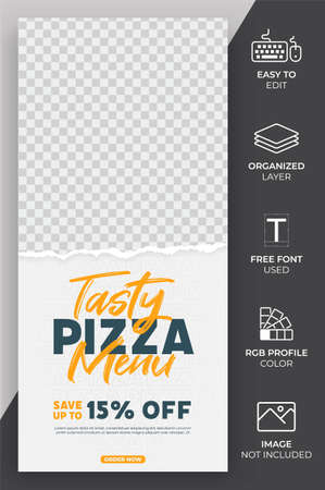 Modern Social Media Story Template Vector Design. Food Story Template Can be Use for Promotion and Marketing.のイラスト素材