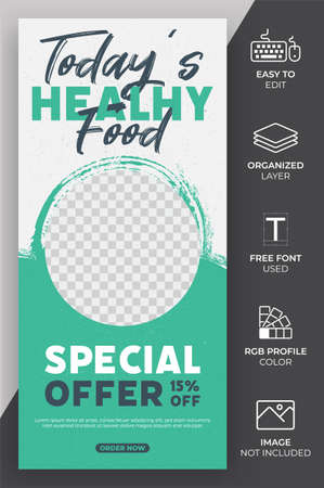 Promotion Social Media Story Template Vector Design. Food Post Template Can Be Use for social media Feed and Marketingのイラスト素材