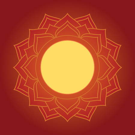 Colorful traditional Indian lotus henna background design with space for text のイラスト素材