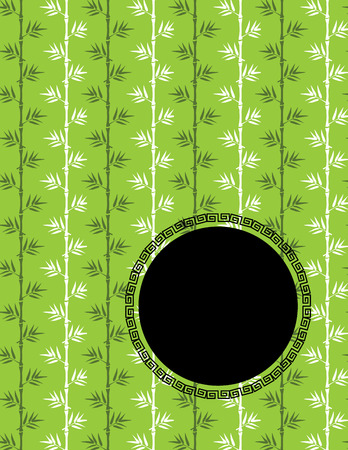 Traditional Asian green bamboo design book cover or flyer with space for textのイラスト素材