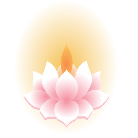 Traditional Asian lotus lamp isolated on whiteのイラスト素材