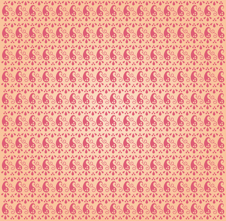Vintage pink oriental henna paisley pattern backgroundのイラスト素材