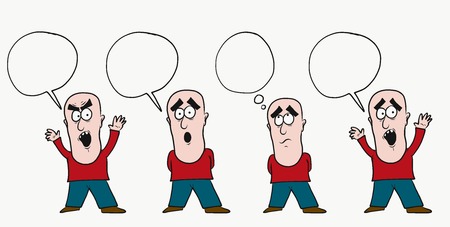 Man with speech clound illustration.のイラスト素材