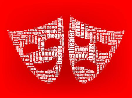 theater icon word cloud designのイラスト素材