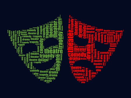 theater icon word cloud designのイラスト素材
