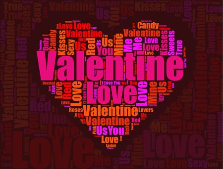 Valentine's Day graphic illustration on dark background.のイラスト素材
