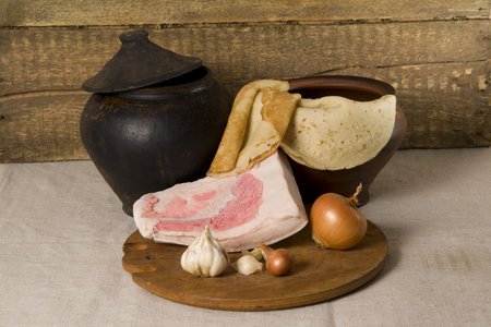 bacon and pancakesの写真素材