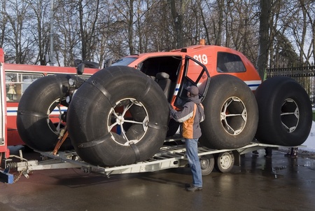 March 2010 Belarus, Gomel. The exhibition of special equipment of the Ministry of Emergency Situations ..のeditorial素材