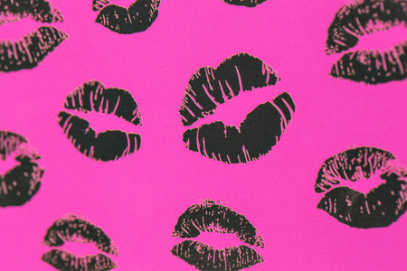 Beautiful lips on a pink backgroundの写真素材