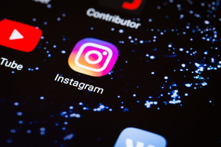 Kiev, Ukraine - October 3, 2017: the Instagram logo on the smartphone screen close-up.