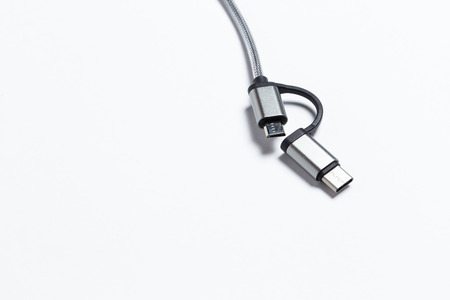 Micro USB cableの写真素材