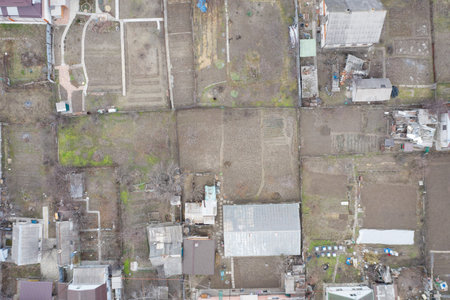 Holiday village top view. Shooting from the drone.