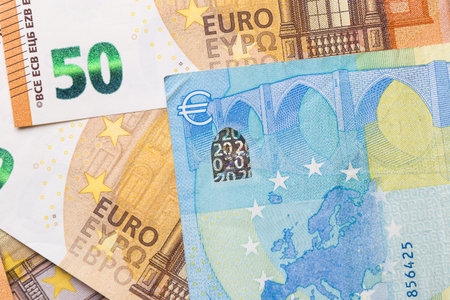 Euro money closeup isolated background.