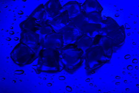 Colored ice cubes closeup