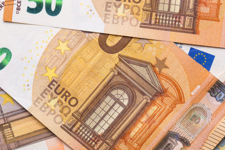 Euro money closeup isolated background.