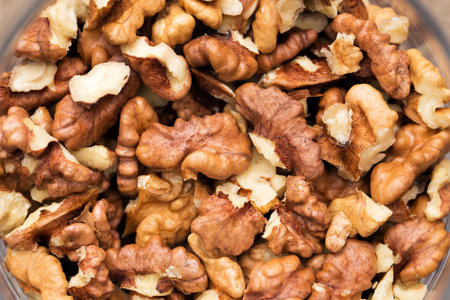 Texture of husks of walnuts, closeup. close-up.