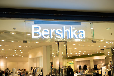 Tarragona, Spain - February 08 2023: . Bershka fashion store in shopping mall.のeditorial素材