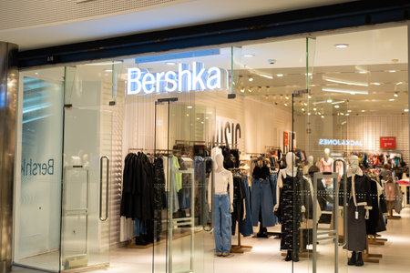 Tarragona, Spain - February 08 2023: . Bershka fashion store in shopping mall.のeditorial素材