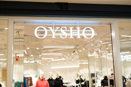Tarragona, Spain - February 08 2023: Oysho is a Spanish clothing retailer that sells womens homewear and underwearのeditorial素材