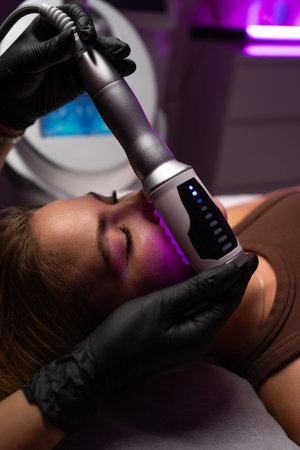 Professional endosphere therapy facial massage for skin tightening, rejuvenation, and anti aging in...