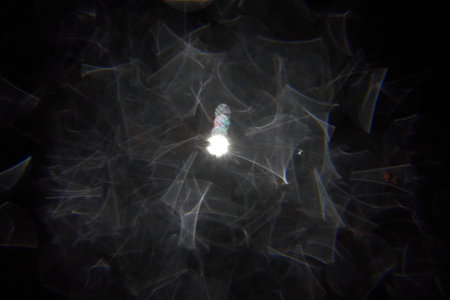 Abstraction, white circle, divorces, lines, reflection, black background