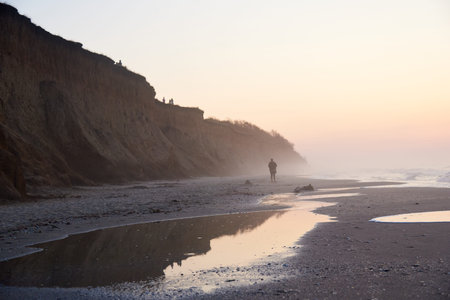 Misty and foggy morning on the beaches of Arch Cape, Oregon Coast.