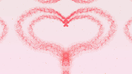 Beautiful pink heart. Valentines Day heart made of light pink splash isolated on white background....