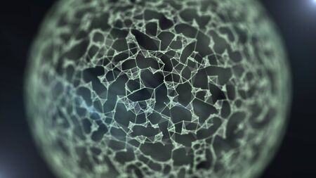 Abstract cropped globe covered with web of wireless communication pattern.の写真素材