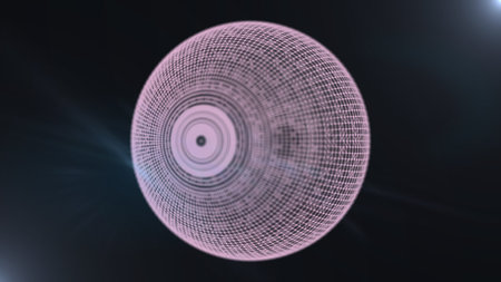 Geometric circuit on abstract space sphere. Firewall from hacker attack.