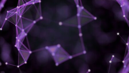 Concept of generating new data. Abstract scape with connecting dots technology of fast speed of data transfer.の写真素材