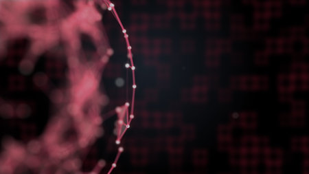 Concept of design and decoration. Abstract 3D design background of creative particles connection...