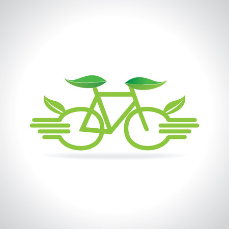 green bicycle with go-green conceptのイラスト素材