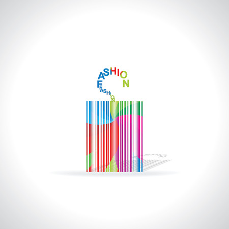 colorful bar code created tagのイラスト素材