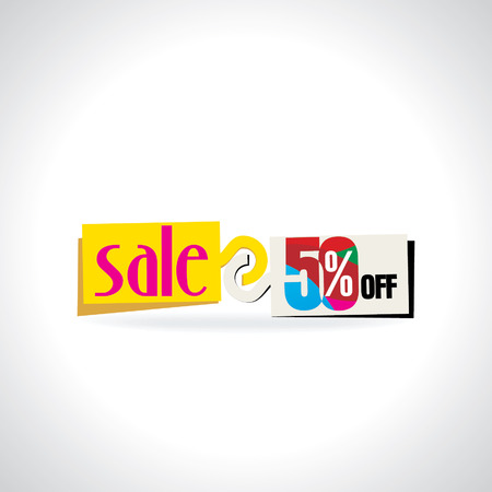 sage tag with colorful discountのイラスト素材