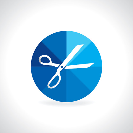 scissor inside of circleのイラスト素材