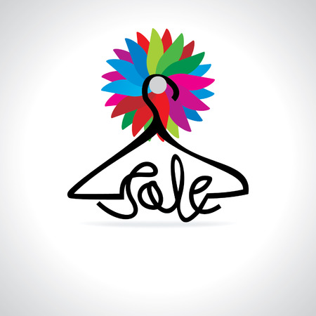 hanger connected with sale hanging on wallのイラスト素材