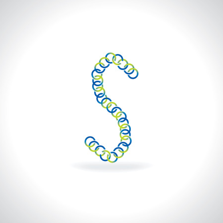 alphabet S created by blue green circleのイラスト素材