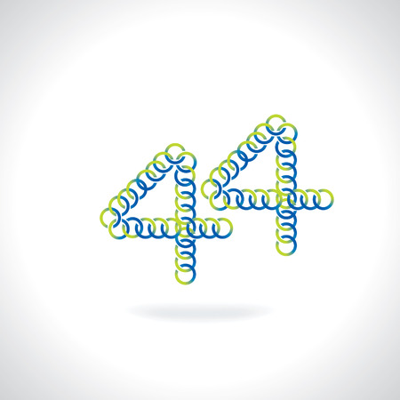 number 44 created by blue green circlesのイラスト素材