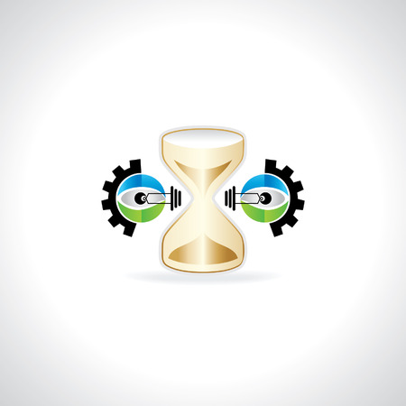 creative bulb with sand clockのイラスト素材