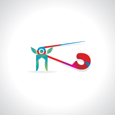 colorful safety pin with human spa careのイラスト素材