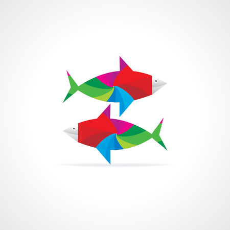 colorful abstract fish vectorのイラスト素材